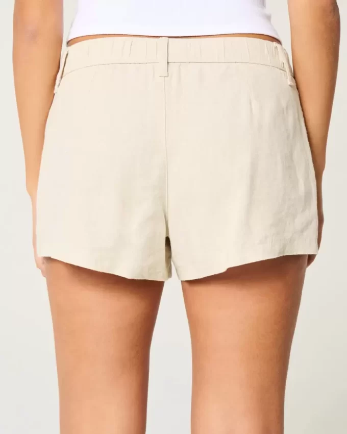 Szorty Hollister Livvy Low-Rise Linen-Blend 3″