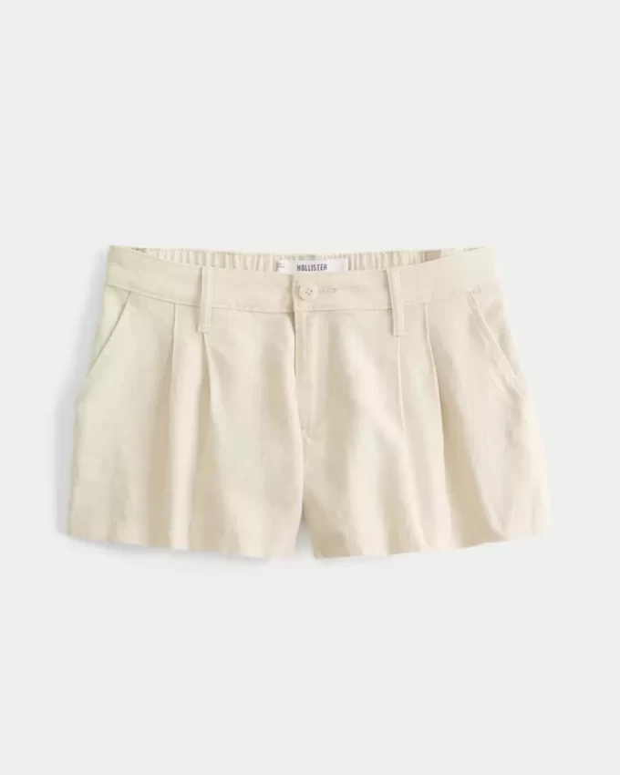 Szorty Hollister Livvy Low-Rise Linen-Blend 3″