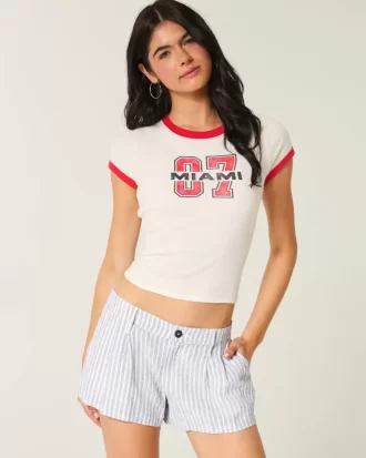 Szorty Hollister Livvy Low-Rise z mieszanki lnu Szorty Hollister Livvy Low-Rise z mieszanki lnu