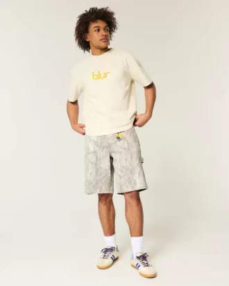 Szorty jeansowe Baggy w kamuflażu