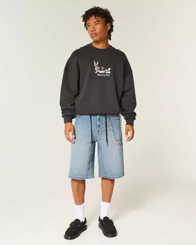 Szorty jeansowe Super Baggy o średnim stopniu prania