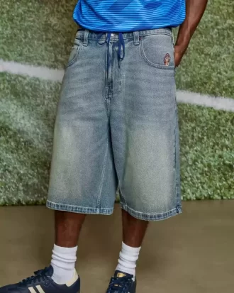 Szorty jeansowe Taz Graphic Medium Wash Super Baggy