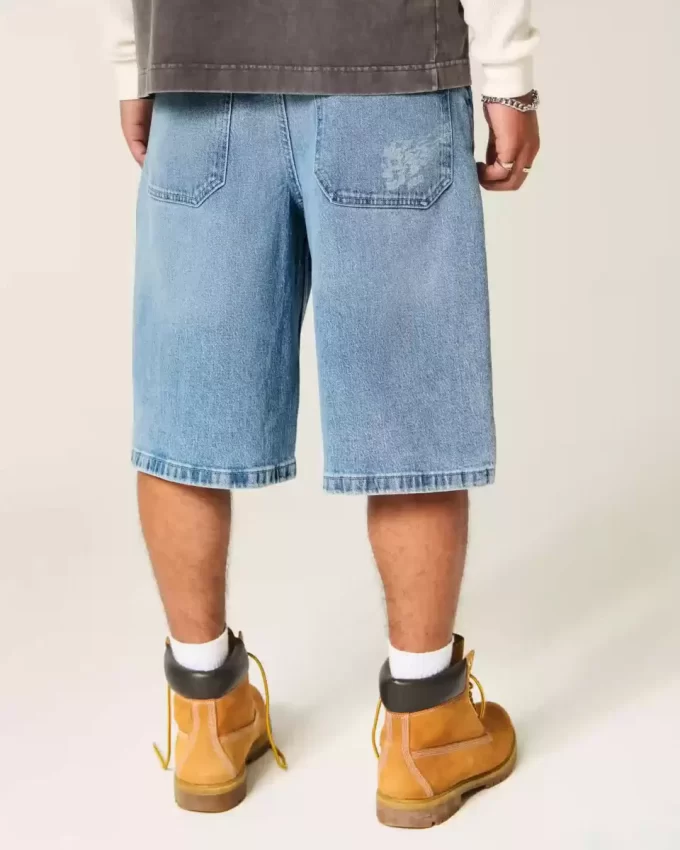 Szorty jeansowe z grafiką czaszki, superluźne Szorty jeansowe z grafiką czaszki, superluźne