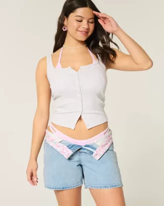 Szorty jeansowe z niskim stanem i średnim stanem, luźne, 5 cali Szorty jeansowe z niskim stanem i średnim stanem, luźne, 5 cali