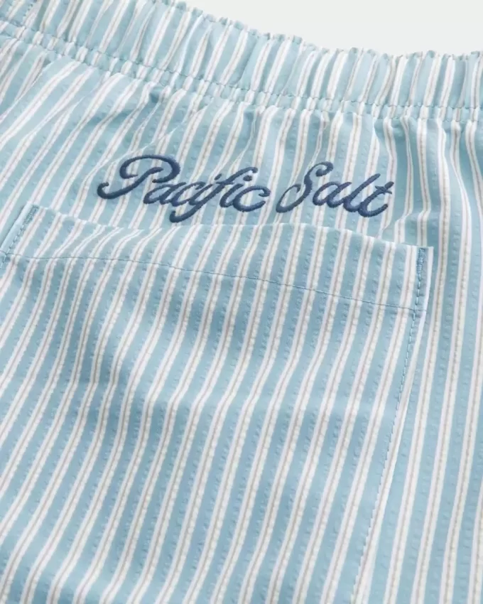 Szorty kąpielowe Seersucker Volley do połowy uda