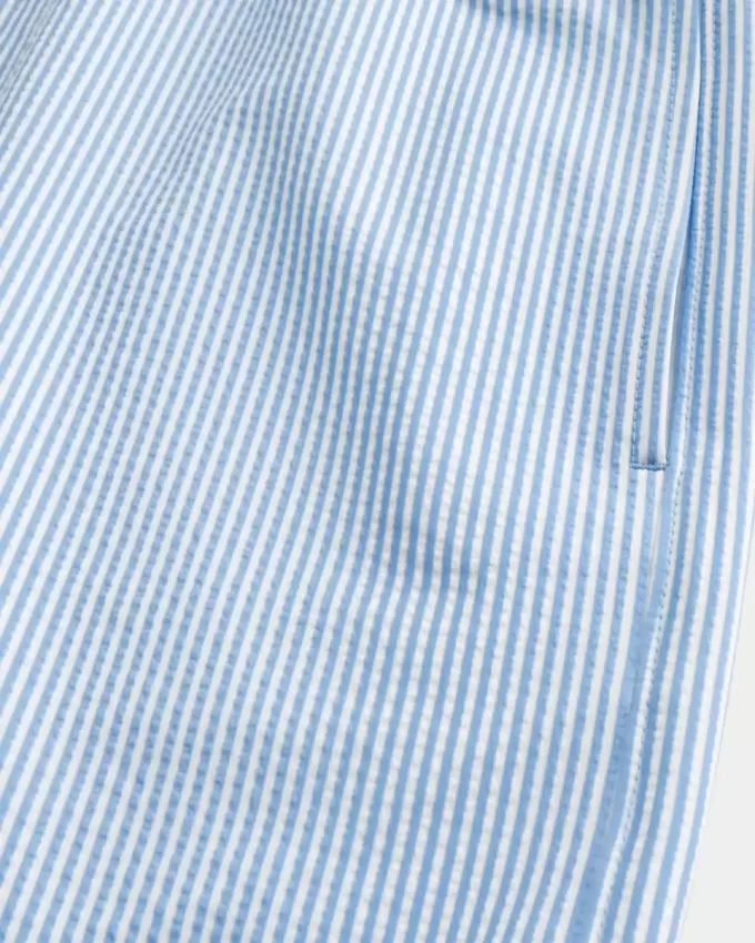 Szorty kąpielowe Seersucker Volley do połowy uda