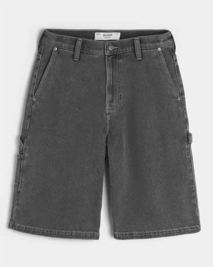 Szorty malarskie z nadrukiem Flame Graphic Super Baggy Denim Szorty malarskie z nadrukiem Flame Graphic Super Baggy Denim