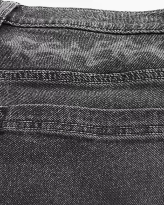 Szorty malarskie z nadrukiem Flame Graphic Super Baggy Denim Szorty malarskie z nadrukiem Flame Graphic Super Baggy Denim