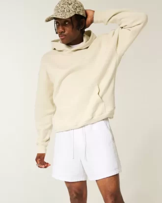 Szorty seersucker do połowy uda z mieszanki lnu