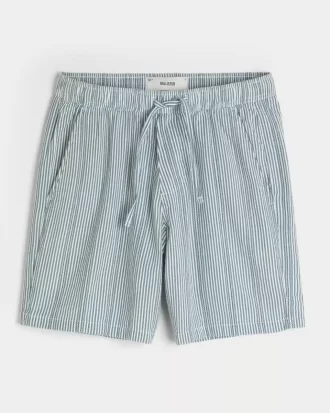 Szorty seersucker za kolano