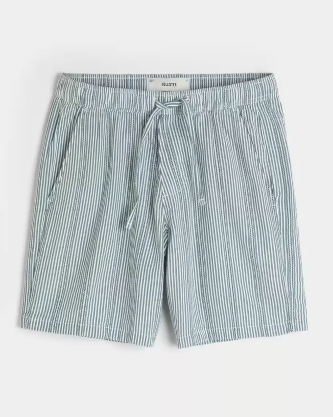 Szorty seersucker za kolano