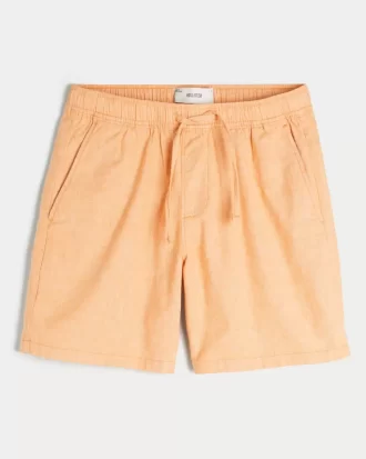 Szorty z mieszanki lnu za kolano