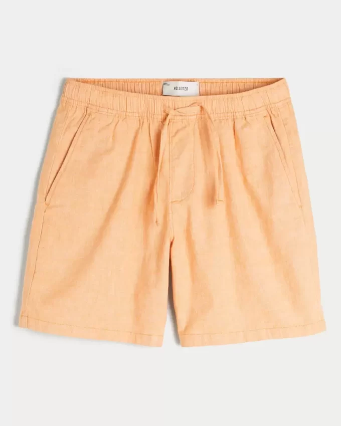 Szorty z mieszanki lnu za kolano