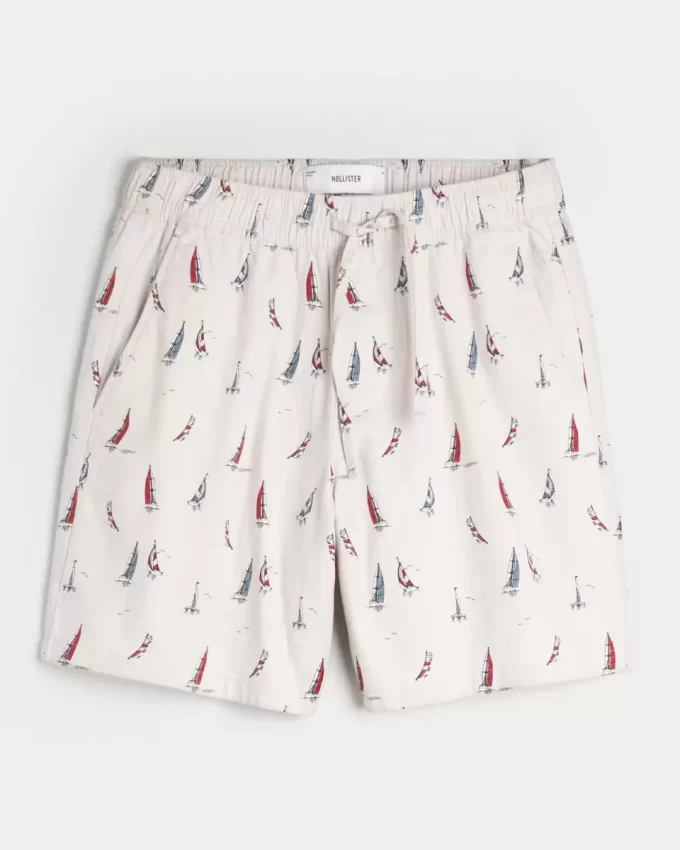 Szorty z mieszanki lnu za kolano