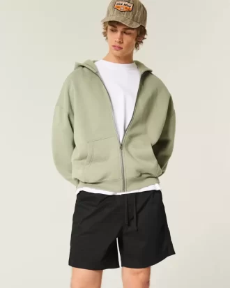 Szorty z tkaniny twill do połowy uda, wciągane