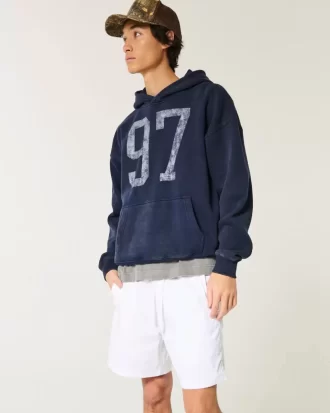 Szorty z tkaniny twill do połowy uda, wciągane Szorty z tkaniny twill do połowy uda, wciągane