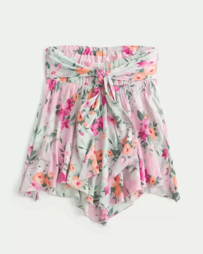 Top bez ramiączek z chusteczką na dole