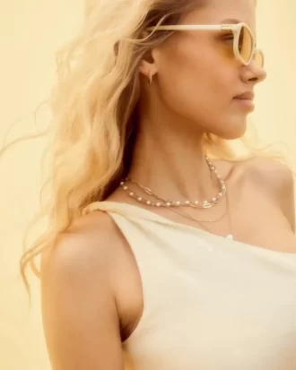 Top na jedno ramię z mieszanki lnu