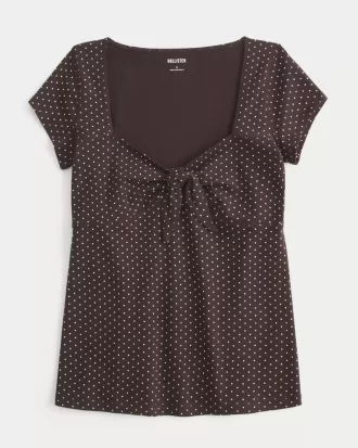 Top typu babydoll z łatwym wiązaniem na biuście