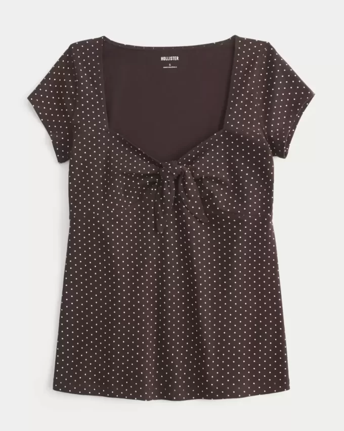 Top typu babydoll z łatwym wiązaniem na biuście