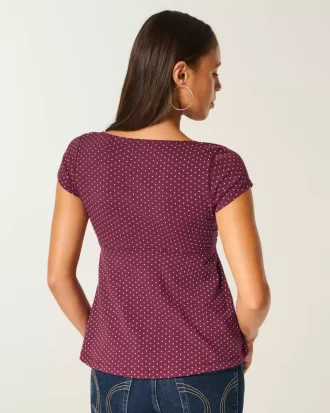 Top typu babydoll z łatwym wiązaniem na biuście