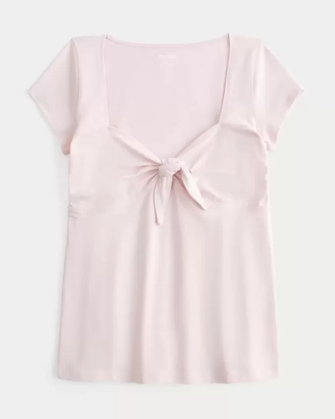 Top typu babydoll z łatwym wiązaniem na biuście