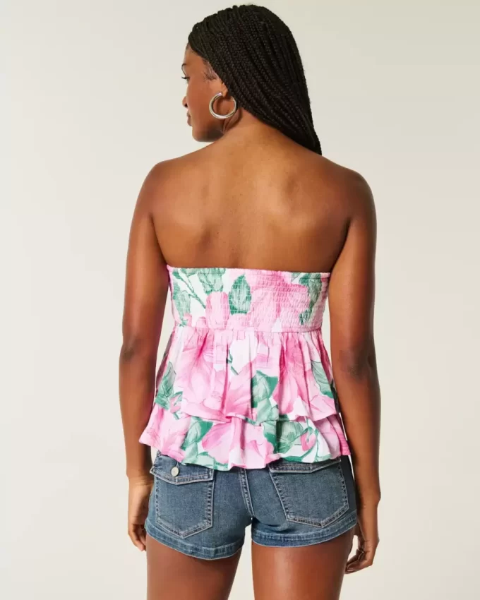 Top typu babydoll z wiązaniem na szyi