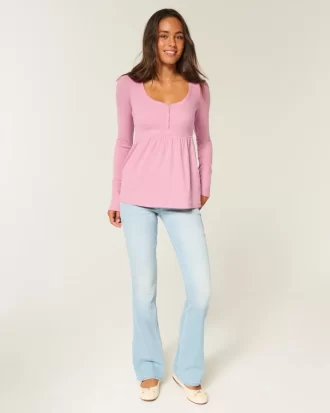 Top typu babydoll z wiązaniem z tyłu