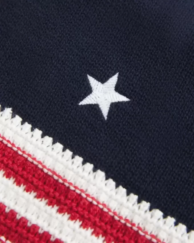 Top typu halter z wzorem flagi amerykańskiej