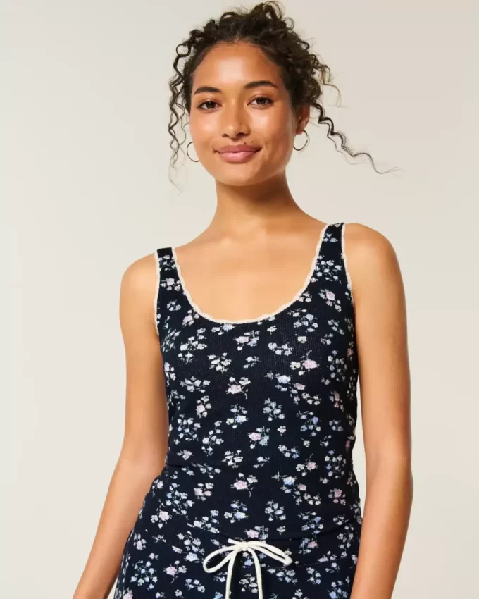 Top z koronką Gilly Hicks Waffle Top z koronką Gilly Hicks Waffle