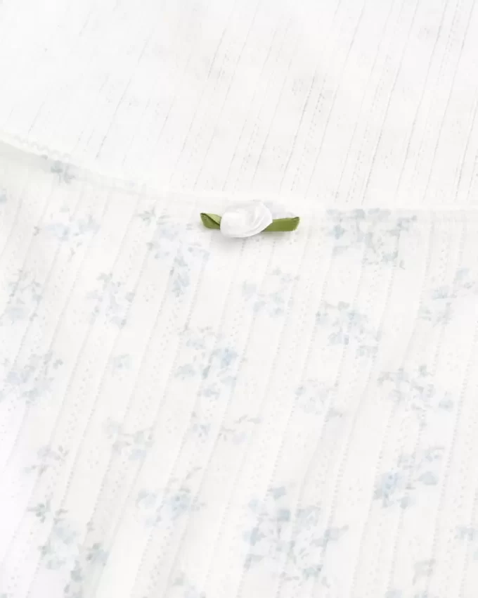 Top z kwadratowym dekoltem Pointelle