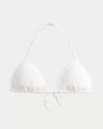 Trójkątny top bikini z cekinami w stylu szydełkowym Trójkątny top bikini z cekinami w stylu szydełkowym