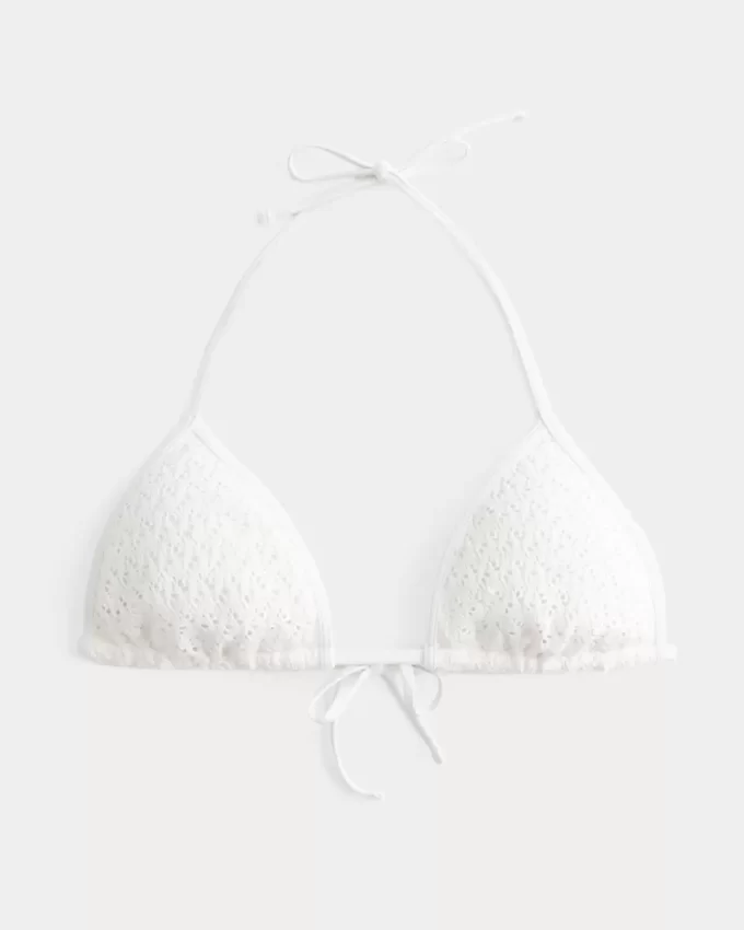 Trójkątny top bikini z cekinami w stylu szydełkowym Trójkątny top bikini z cekinami w stylu szydełkowym