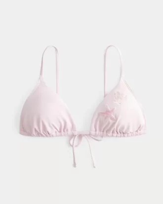 Trójkątny top bikini z koralikami zakładany na ramiona