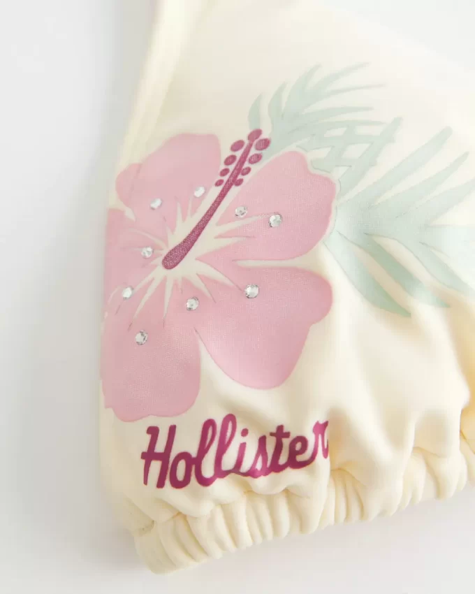 Wiosenna przerwa, graficzny top bikini typu halter z trójkątem